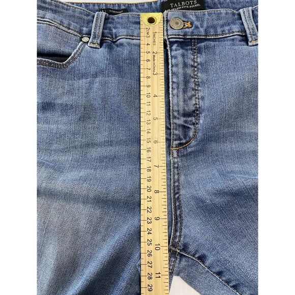 Talbots Flawless Straight Leg Jeans Size 14 ( actual 34/30) Blue Med Fade Wash - Picture 9 of 10